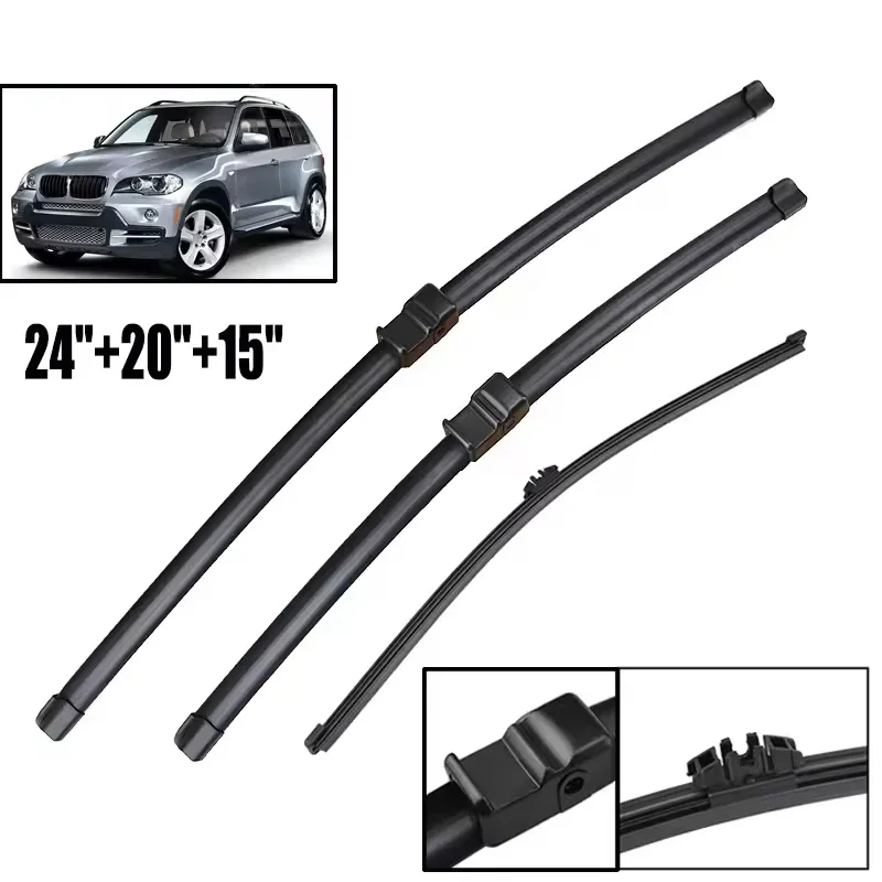 Wiper LHD Front & Rear Wiper Blades Set For BMW X5 E70 2006 - 2011 Windshield Windscreen Window Brushes 24"+20"+15"
Wiper LHD Front & Rear Wiper Blades Set For BMW X5 E70 2006 - 2011 Windshield Windscreen Window Brushes 24"+20"+15"