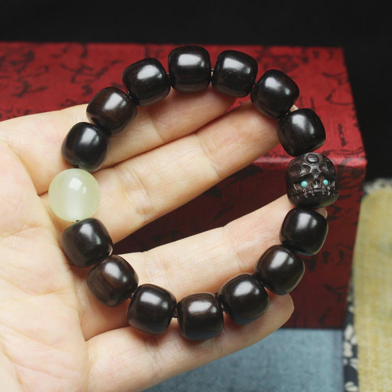Ebony wood vintage- , A-dai style bracelet, engraved beads, fluorescent, unisex cultural and collectible accessory
Ebony wood vintage- , A-dai style bracelet, engraved beads, fluorescent, unisex cultural and collectible accessory