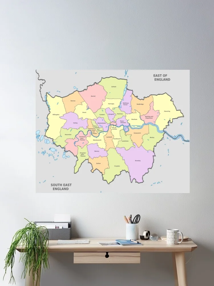 London Boroughs & Districts Map Art Picture Print Silk Poster Home Wall Decor
London Boroughs & Districts Map Art Picture Print Silk Poster Home Wall Decor