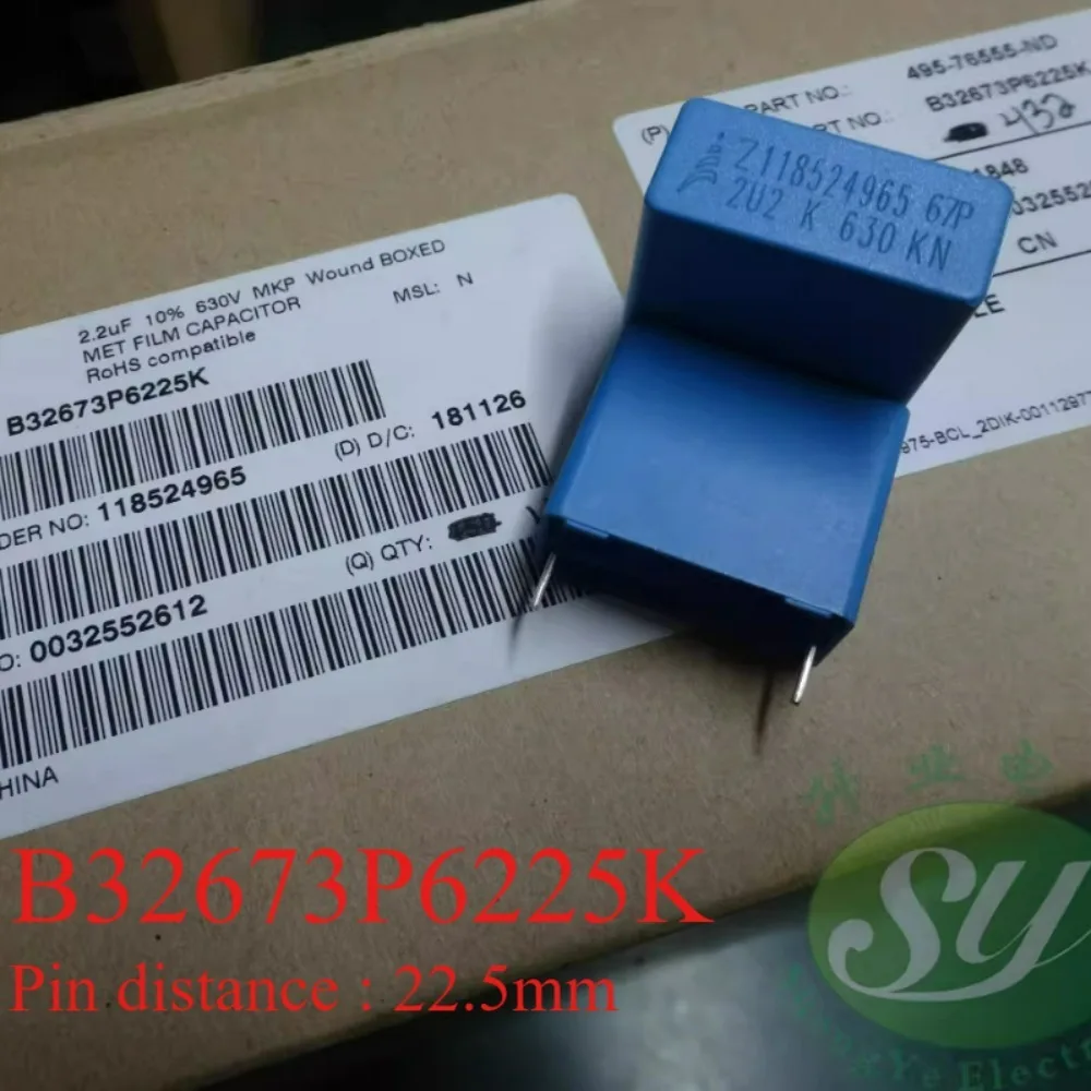EPCOS 2.2uf/630v 2u2 225 Brand new 22.5mm or 28mm film capacitors B32673P6225K / B32774P6225K
EPCOS 2.2uf/630v 2u2 225 Brand new 22.5mm or 28mm film capacitors B32673P6225K / B32774P6225K