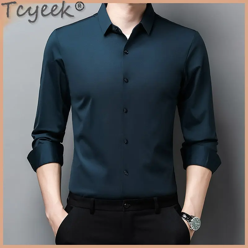 Tcyeek 100% Mulberry Silk Long Sleeve Shirt for Men 2023 New Autumn Winter Solid Color Hight-end Silk Shirts Men's Clothing Cjk
Tcyeek 100% Mulberry Silk Long Sleeve Shirt for Men 2023 New Autumn Winter Solid Color Hight-end Silk Shirts Men's Clothing Cjk