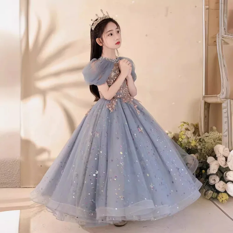 Girls' Evening Dress Spring and Autumn Children's Host Piano Performance Flower Girl Little Girl Performance Costume High-end Fa
Girls' Evening Dress Spring and Autumn Children's Host Piano Performance Flower Girl Little Girl Performance Costume High-end Fa