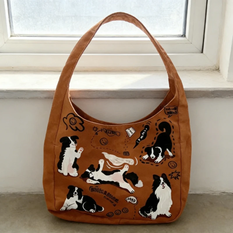 Korean Retro Shoulder Bags for Women French Style Niche Design High Appearance Cute Dog Print Large Capacity Casual Canvas Bags
Korean Retro Shoulder Bags for Women French Style Niche Design High Appearance Cute Dog Print Large Capacity Casual Canvas Bags