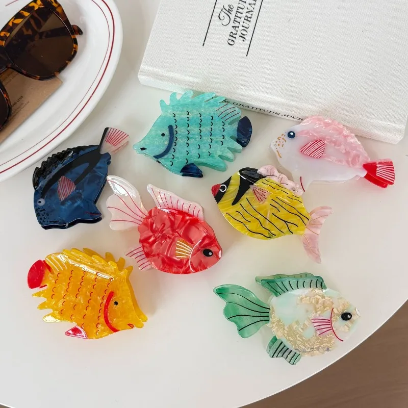 Acetate Tropical Fish Hair Claw Clip Colorful Unique Design for Back of Head Bun Premium Non Slip Cute Girl Daily Accessories
Acetate Tropical Fish Hair Claw Clip Colorful Unique Design for Back of Head Bun Premium Non Slip Cute Girl Daily Accessories