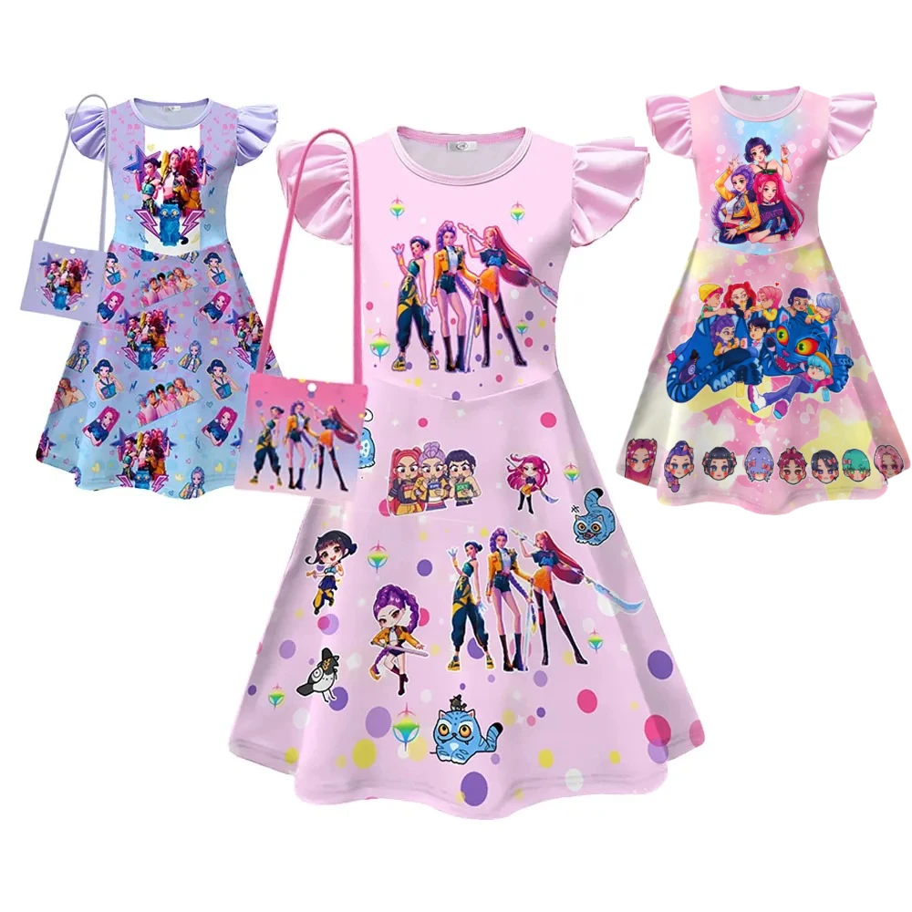 Anime K-Pop Demon Hunters Dress+bag Girls Rumi Mira Zoey Cosplay Costume Casual Dresses Toddler Girl Princess Party Vestidos
Anime K-Pop Demon Hunters Dress+bag Girls Rumi Mira Zoey Cosplay Costume Casual Dresses Toddler Girl Princess Party Vestidos