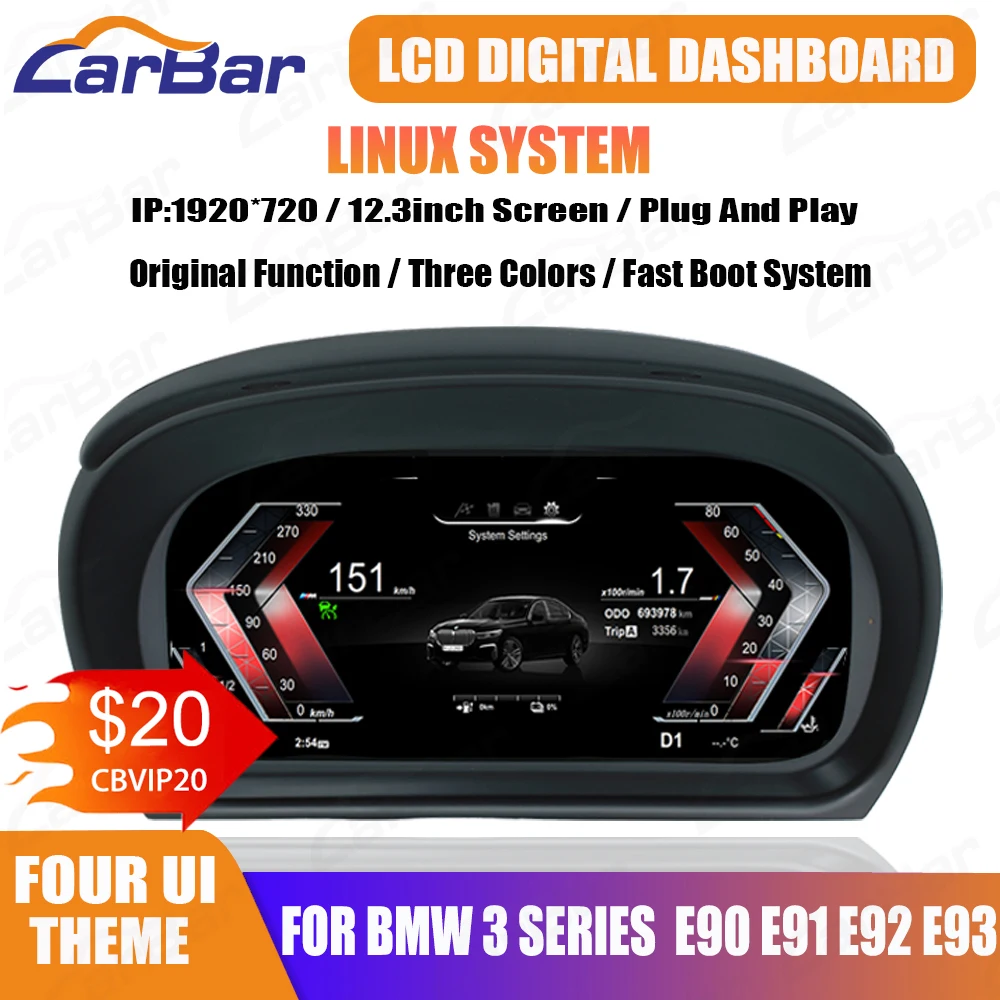 Carbar New LCD Digital Dashboard Cluster Digital Speedometer For BMW E90 E91 E93 Series 3 2005-2012 Instrument Cluster Screen
Carbar New LCD Digital Dashboard Cluster Digital Speedometer For BMW E90 E91 E93 Series 3 2005-2012 Instrument Cluster Screen