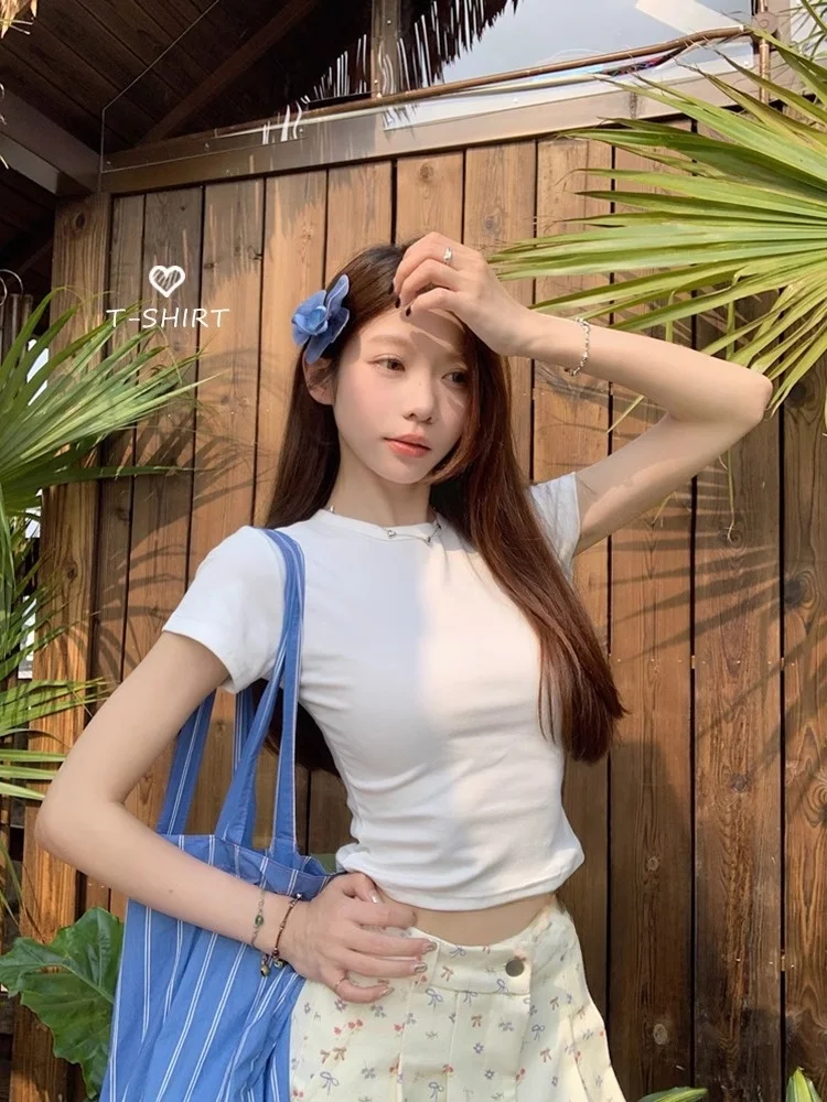 Kokori Basic Short Sleeve T-Shirt Women Summer New Korean Style Shoulder High Slimming Short Length Top Ins Short Sleeve roun...
Kokori Basic Short Sleeve T-Shirt Women Summer New Korean Style Shoulder High Slimming Short Length Top Ins Short Sleeve roun...