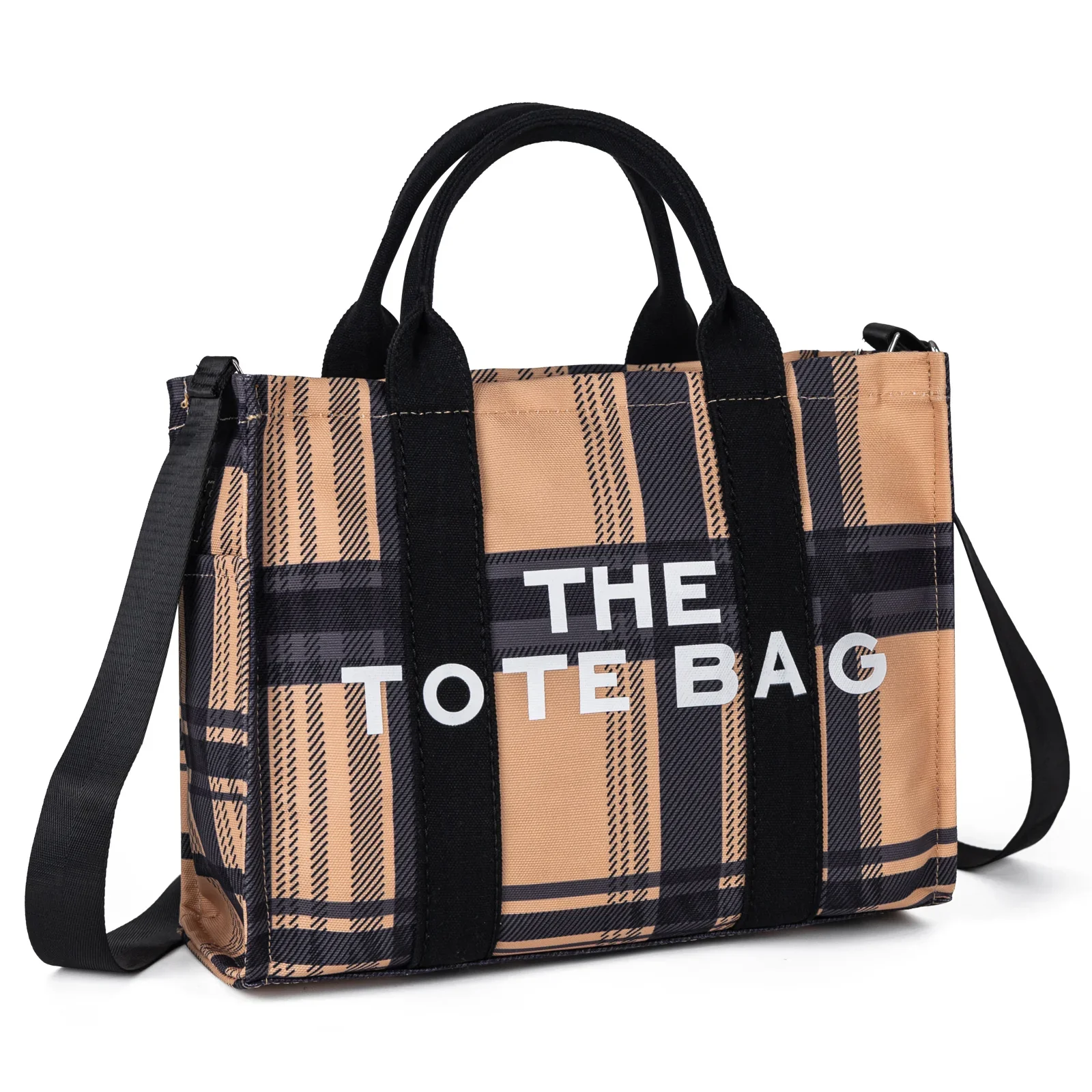 Kabaqoo Fashionable Plaid Canvas Tote Bags Waterproof Large Capacity Women's Handbag Striped Design British Style Soft Handbag
Kabaqoo Fashionable Plaid Canvas Tote Bags Waterproof Large Capacity Women's Handbag Striped Design British Style Soft Handbag