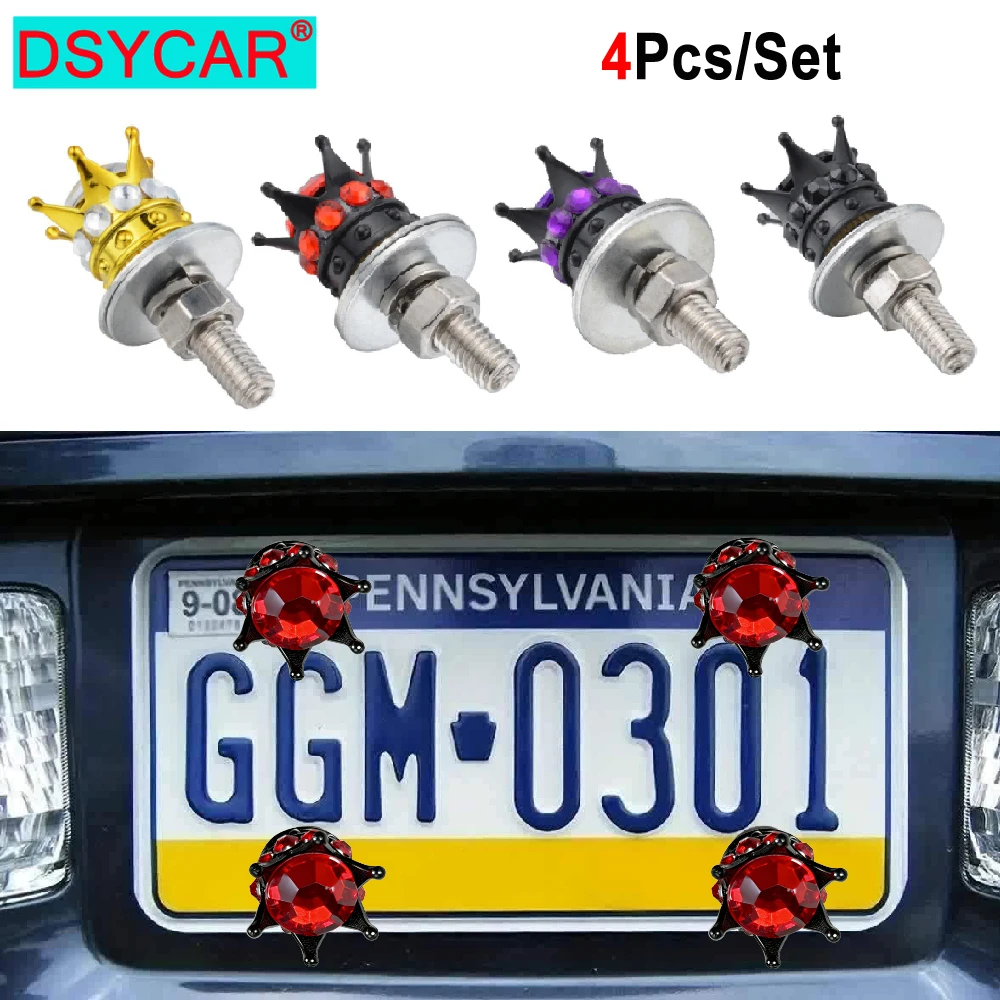 4PCS Crown License Plate Screw Fasteners Decorative Cool Funny License Plate Bolts License Plate Frame Kit
4PCS Crown License Plate Screw Fasteners Decorative Cool Funny License Plate Bolts License Plate Frame Kit