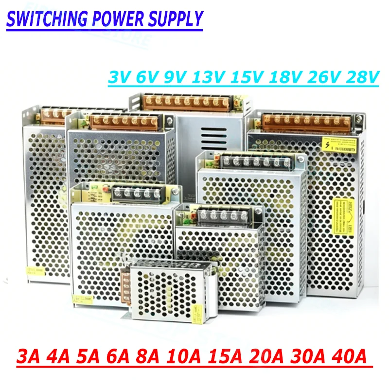 3V 6V 9V 13V 15V 18V 26V 28V Switching Power Supply AC-DC 220V TO 10A 30A Low Voltage Converters Enclosed Aluminum Housing SPMS
3V 6V 9V 13V 15V 18V 26V 28V Switching Power Supply AC-DC 220V TO 10A 30A Low Voltage Converters Enclosed Aluminum Housing SPMS