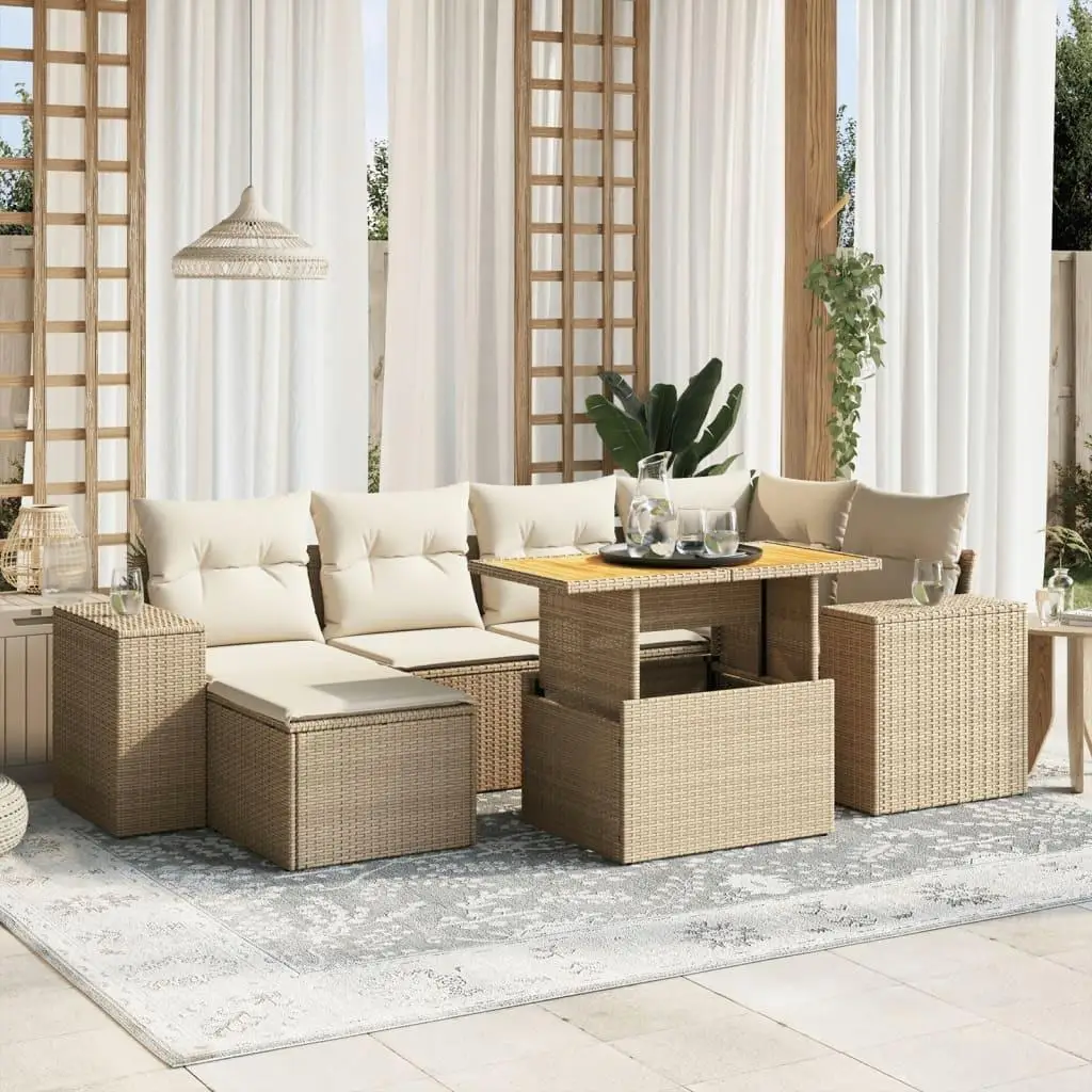 Beige Poly Rattan Garden Sofa Set Large Adjustable Feet Comfortable Outdoor Furniture
Beige Poly Rattan Garden Sofa Set Large Adjustable Feet Comfortable Outdoor Furniture