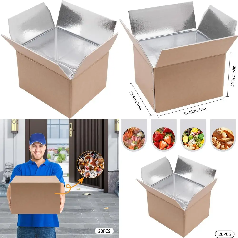Large Insulated Shipping Boxes for Cold Items, 12x10x8in, Suitable for Seafood, Milk, Meat, Color Kraft Paper
Large Insulated Shipping Boxes for Cold Items, 12x10x8in, Suitable for Seafood, Milk, Meat, Color Kraft Paper