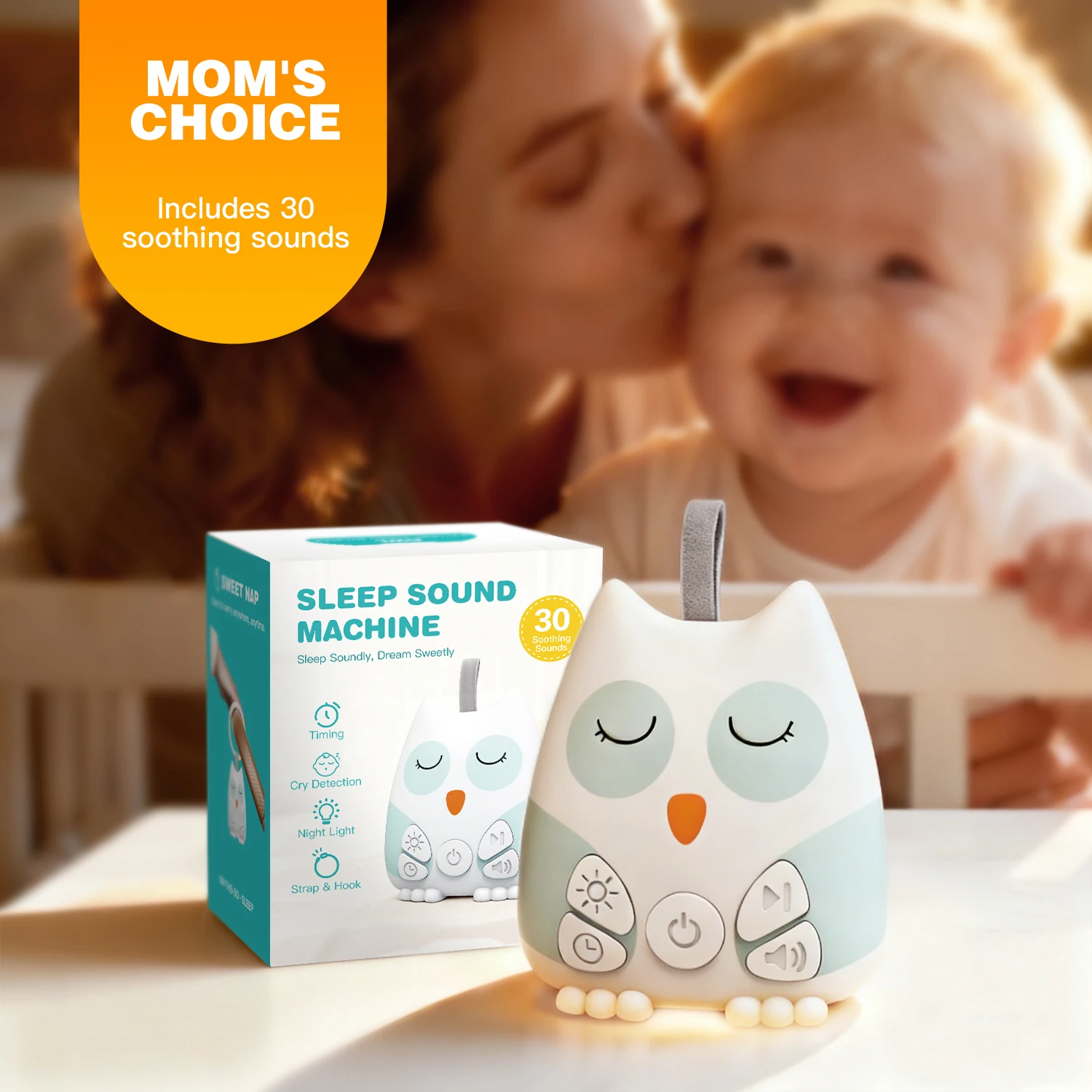 Portable White Noise Sound Machine for Baby 30 Soothing Sounds Crying Sensor for Infants with Night Light Timer Rechargeable
Portable White Noise Sound Machine for Baby 30 Soothing Sounds Crying Sensor for Infants with Night Light Timer Rechargeable