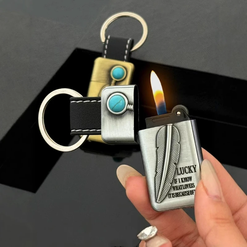 New Vintage Feather Embossed Open Flame Lighter Portable Keychain Lightweight High-Quality Grinding Wheel lighter
New Vintage Feather Embossed Open Flame Lighter Portable Keychain Lightweight High-Quality Grinding Wheel lighter