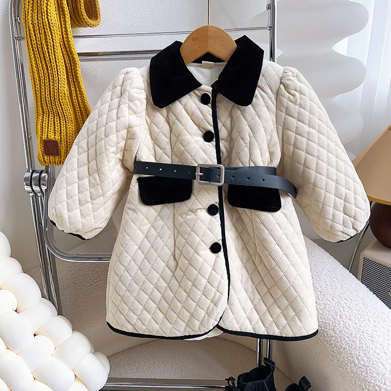 Girls' Velvet Coat Winter New Style Western Collar Medium Long Cotton Jacket Comes with Belt TW087
Girls' Velvet Coat Winter New Style Western Collar Medium Long Cotton Jacket Comes with Belt TW087