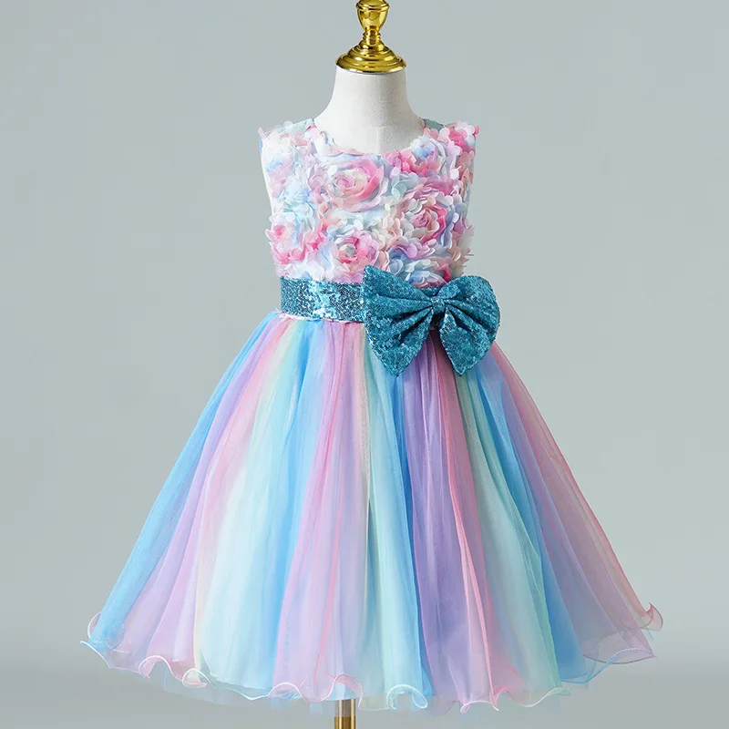Girls' Summer Sleeveless Princess Dress Short Dress Flower Mesh Puff Dress Host Flower Girl Performance Dance Dress
Girls' Summer Sleeveless Princess Dress Short Dress Flower Mesh Puff Dress Host Flower Girl Performance Dance Dress