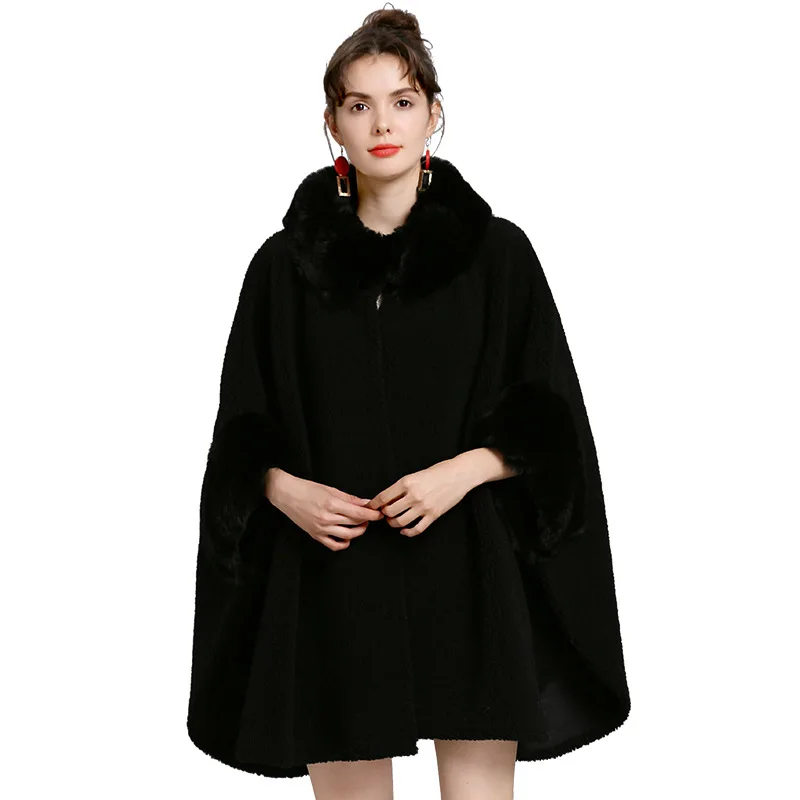 European and American New Women's Loose Imitation Fox Fur Collar Grain Velvet Plus Velvet Cardigan Cloak Woolen Coat
European and American New Women's Loose Imitation Fox Fur Collar Grain Velvet Plus Velvet Cardigan Cloak Woolen Coat