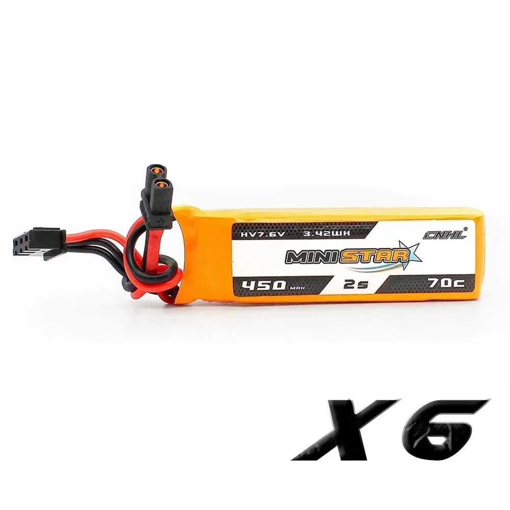 6PCS Lipo 2S 7.6V Battery 450mAh 70C Ministar HV With XT30 Plug For Mini Quad RC FPV Drone Quadcopter Helicopter Airplane
6PCS Lipo 2S 7.6V Battery 450mAh 70C Ministar HV With XT30 Plug For Mini Quad RC FPV Drone Quadcopter Helicopter Airplane