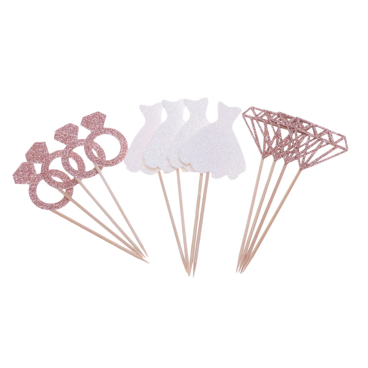 12pcs Cake Picks Princess Skirt Diamond Ring Toppers Glitter Paper Wedding Dessert Decorative Supplies Fruit Bamboo
12pcs Cake Picks Princess Skirt Diamond Ring Toppers Glitter Paper Wedding Dessert Decorative Supplies Fruit Bamboo