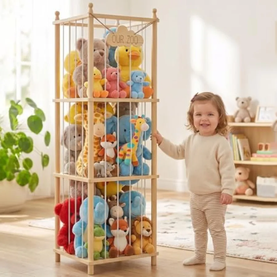 Stuffed Animal Storage Zoo - 54 Inch Large Wooden Toy Organizer Anti-Tip Design Plushie Storage Rack for Nursery and Playroom E
Stuffed Animal Storage Zoo - 54 Inch Large Wooden Toy Organizer Anti-Tip Design Plushie Storage Rack for Nursery and Playroom E