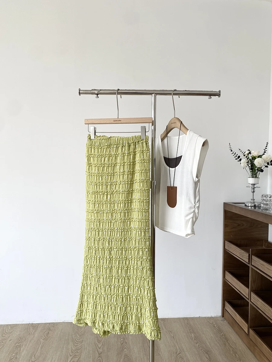 Ele een Floral Long Skirt with Fi Tail Design And Pleats Vaion Sle Korean Sweet Small Size Retro Commute
Ele een Floral Long Skirt with Fi Tail Design And Pleats Vaion Sle Korean Sweet Small Size Retro Commute