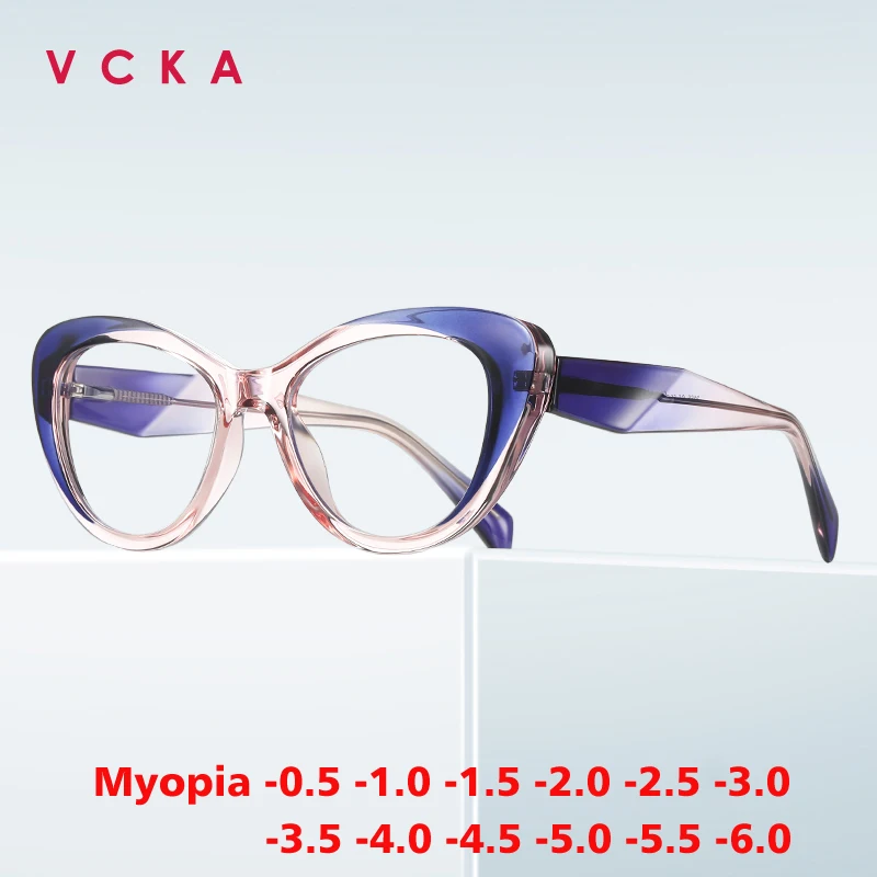 VCKA кошачьи глаза, очки для близорукости по рецепту, толстая оправа, женская оптика, модные очки с защитой от синего света, от -0,50 до -10
VCKA кошачьи глаза, очки для близорукости по рецепту, толстая оправа, женская оптика, модные очки с защитой от синего света, от -0,50 до -10