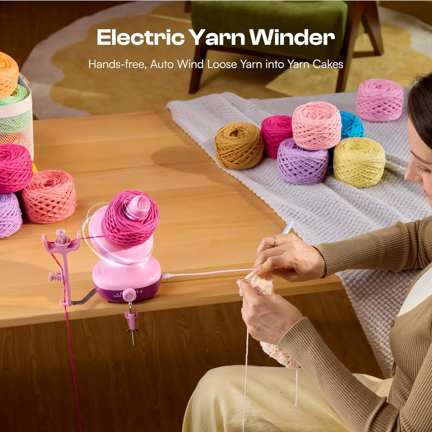 Electric Yarn Ball Winder Machine Automatic Cake Knitting Spooler with Dual Tension Spring Portable Yarn Swift for
Electric Yarn Ball Winder Machine Automatic Cake Knitting Spooler with Dual Tension Spring Portable Yarn Swift for