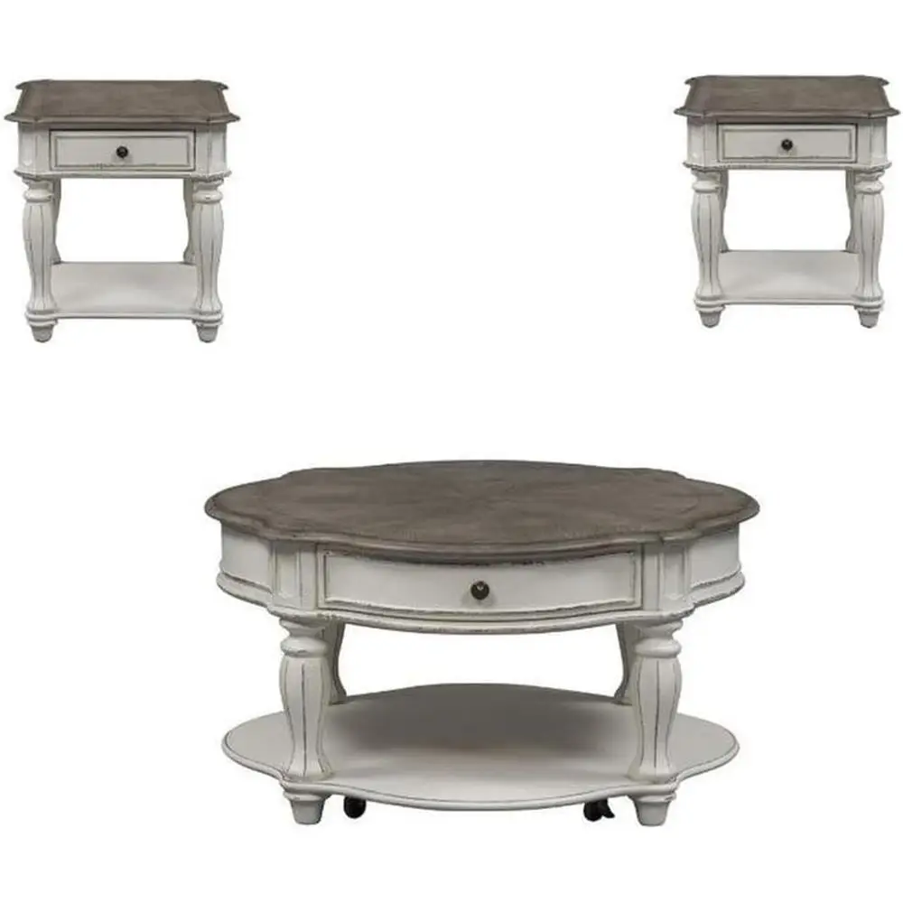 Round Coffee Table Set with 2 Matching End Tables
Round Coffee Table Set with 2 Matching End Tables