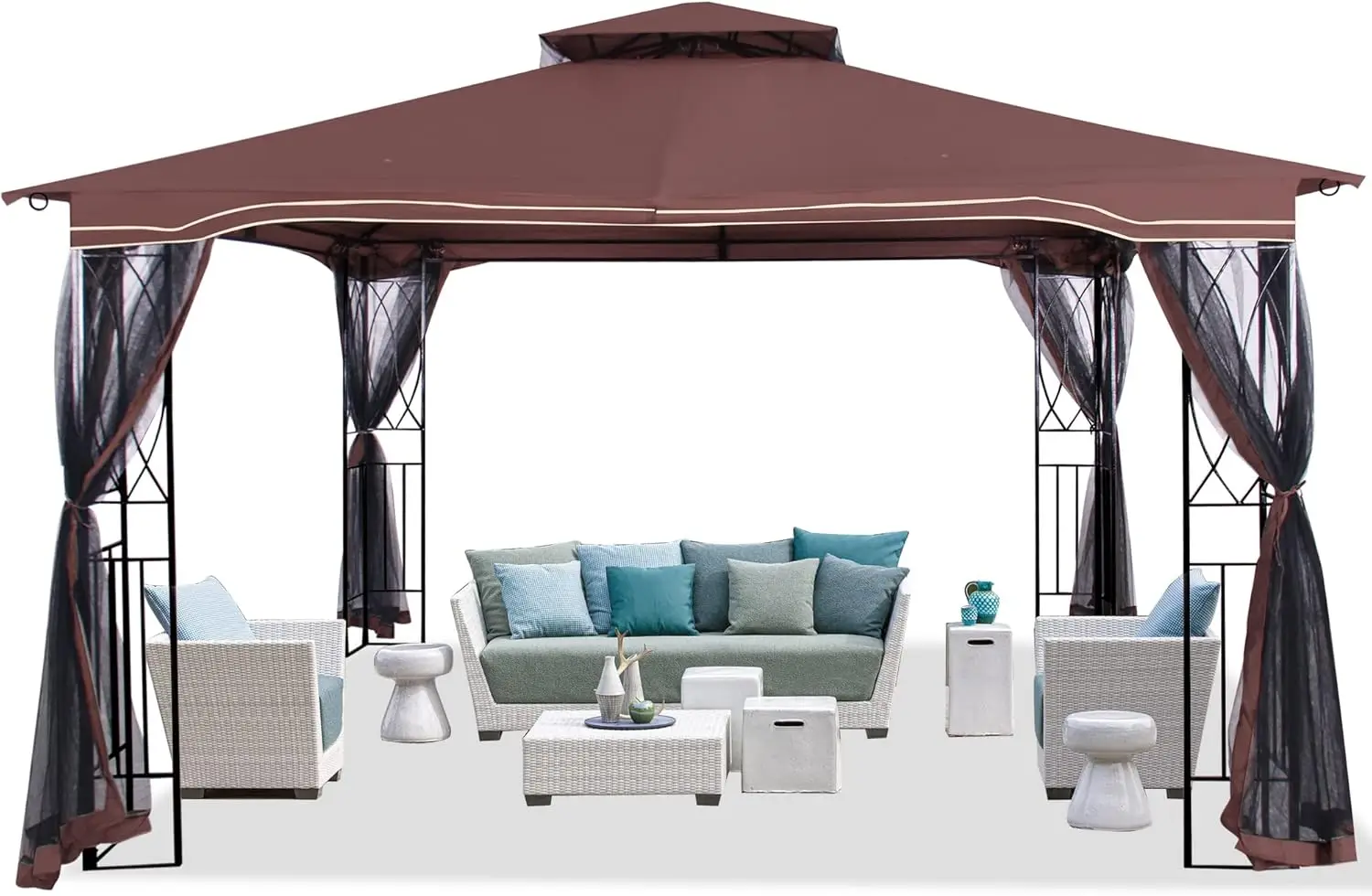 Outdoor Patio Gazebo 11'x13', Heavy Duty Waterproof Gazebo with Stable Steel Frame & Netting for Patio,Party & Backyard
Outdoor Patio Gazebo 11'x13', Heavy Duty Waterproof Gazebo with Stable Steel Frame & Netting for Patio,Party & Backyard