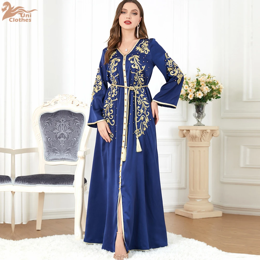 Eid Embroidery Beads Muslim Dress For Women Jalabiya Ramadan Kaftan Islam Saudi Arab Long Robe Morocco Dubai Abayas 2025
Eid Embroidery Beads Muslim Dress For Women Jalabiya Ramadan Kaftan Islam Saudi Arab Long Robe Morocco Dubai Abayas 2025