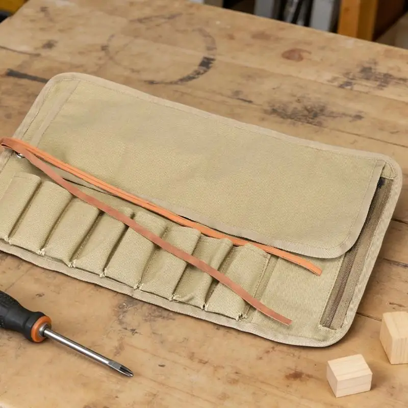 8 Pocket Roll Up Tool Organizers Bag With Zippered Side Compartment For Wrenches Screwdrivers And Small Tool M4YD
8 Pocket Roll Up Tool Organizers Bag With Zippered Side Compartment For Wrenches Screwdrivers And Small Tool M4YD