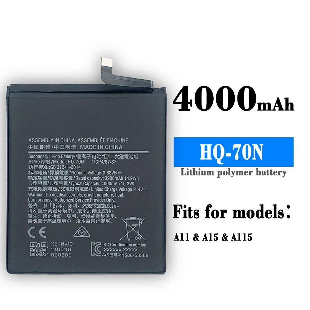 HQ-70N 4000mAh Replacement Battery For Samsung Galaxy A11 A15 A115 SM-A115 Mobile Phone Batteries
HQ-70N 4000mAh Replacement Battery For Samsung Galaxy A11 A15 A115 SM-A115 Mobile Phone Batteries