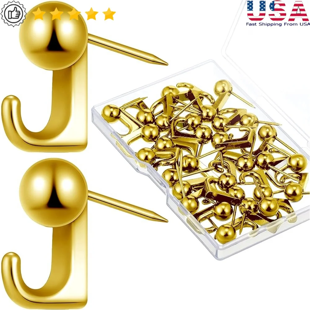 30 Pcs Metal Push Pin Hangers Durable Wall Hooks Picture Hanging Nails Art Frame Hook Decorative Storage Home Office
30 Pcs Metal Push Pin Hangers Durable Wall Hooks Picture Hanging Nails Art Frame Hook Decorative Storage Home Office