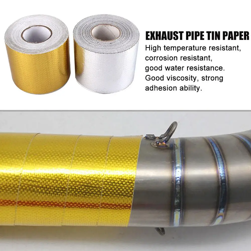 Reflective Self Adhesive Tape Gold/Sliver High Temperature Insulation Tape Bandage Wrap Roll 10M Universal 50mm Heat x R1V3
Reflective Self Adhesive Tape Gold/Sliver High Temperature Insulation Tape Bandage Wrap Roll 10M Universal 50mm Heat x R1V3