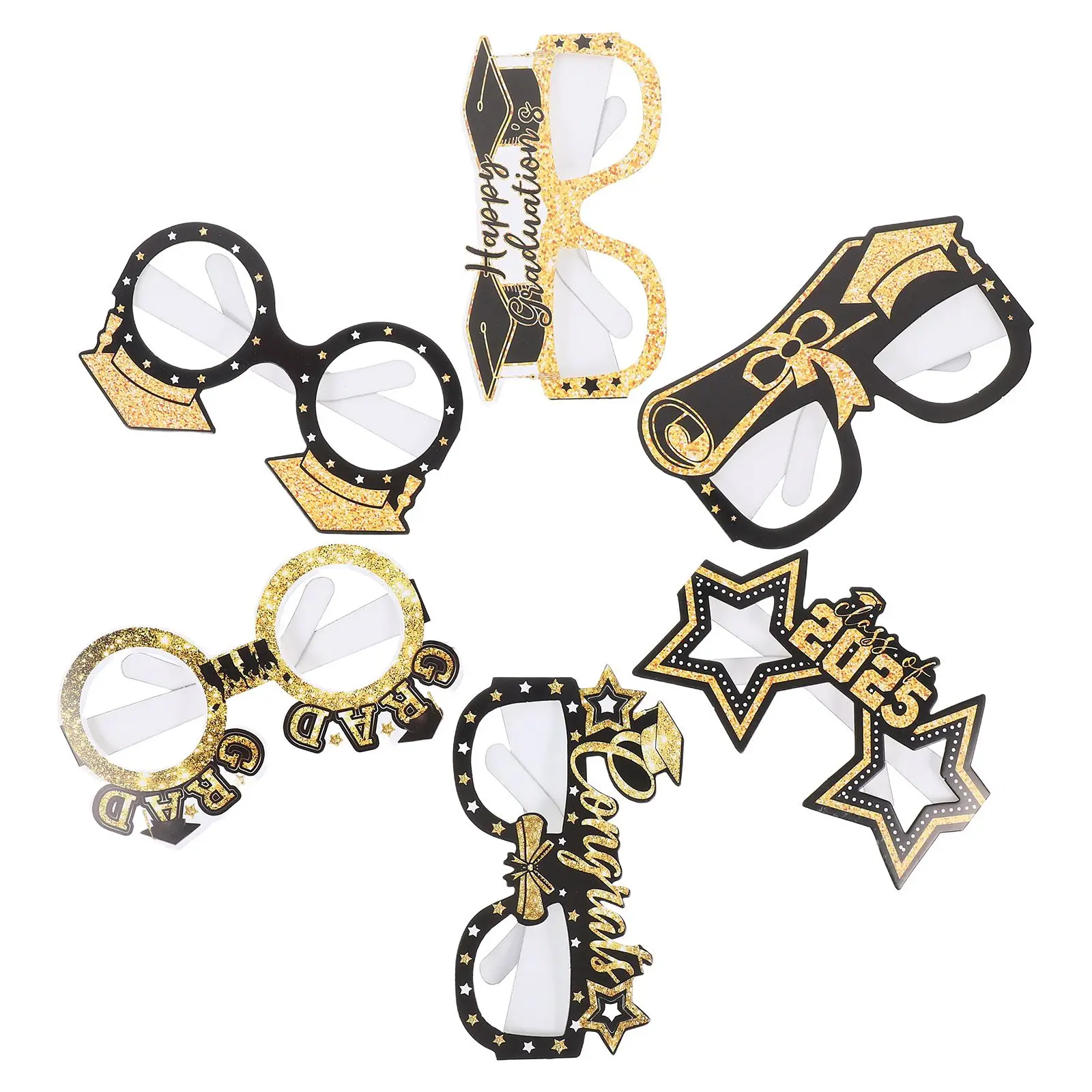 6 Pcs Graduation Party Glasses Fashionable Novelty Photo Props Lightweight Paper Material Christmas New Year Eyewear Accessories
6 Pcs Graduation Party Glasses Fashionable Novelty Photo Props Lightweight Paper Material Christmas New Year Eyewear Accessories