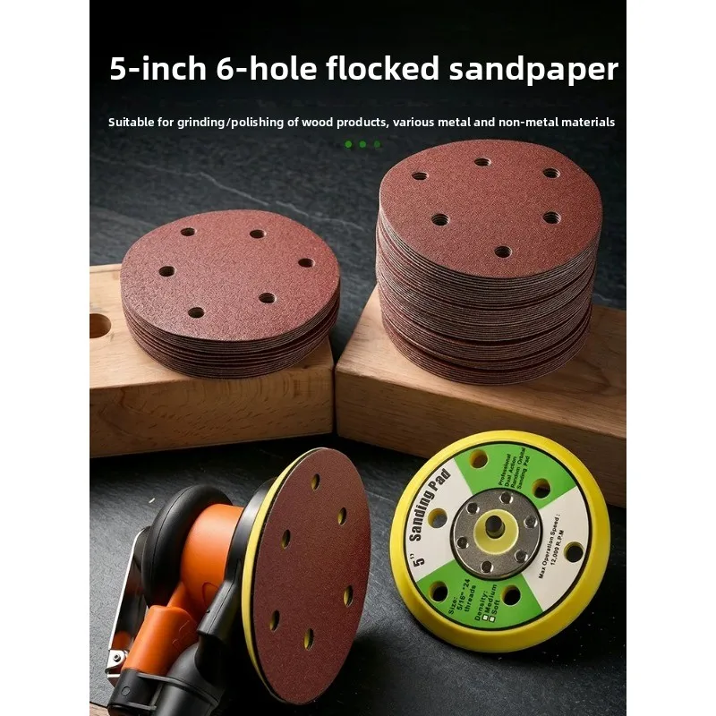 5-inch 6-hole plush sandpaper, wood polishing, jade polishing, dry sanding paper, air polishing machine, circular sanding paper
5-inch 6-hole plush sandpaper, wood polishing, jade polishing, dry sanding paper, air polishing machine, circular sanding paper