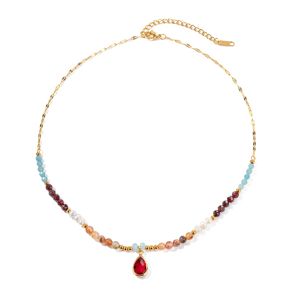 Stainless Steel Ruby Water Drops Pendant Bead Chain Necklace Vintage Fashion Gift Party New Jewelry Beautiful Charm
Stainless Steel Ruby Water Drops Pendant Bead Chain Necklace Vintage Fashion Gift Party New Jewelry Beautiful Charm