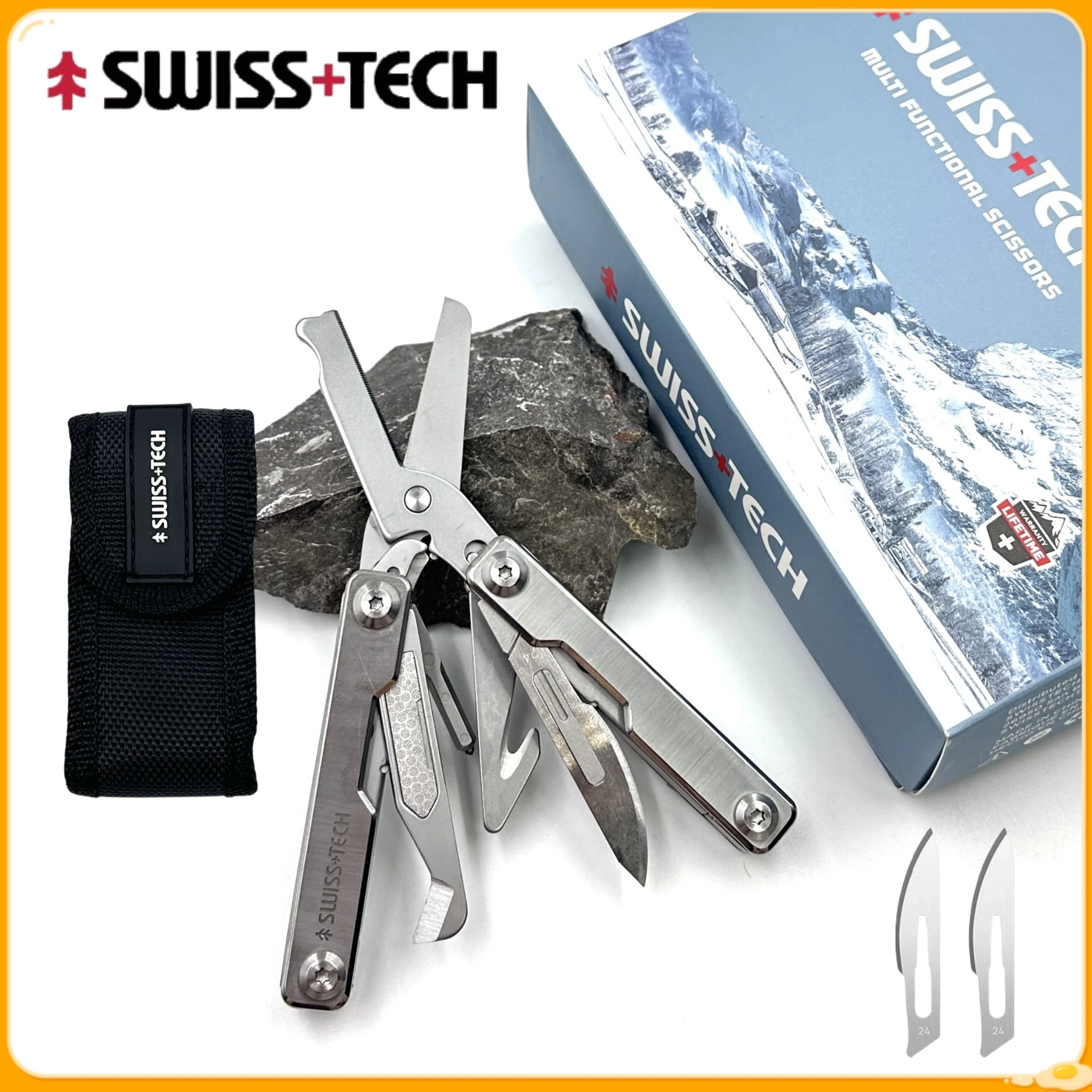 SWISS TECH Multi-functional Outdoor Survival Emergency Tool Scissors Portable Bag-style Snap-on Model Stainless Steel
SWISS TECH Multi-functional Outdoor Survival Emergency Tool Scissors Portable Bag-style Snap-on Model Stainless Steel