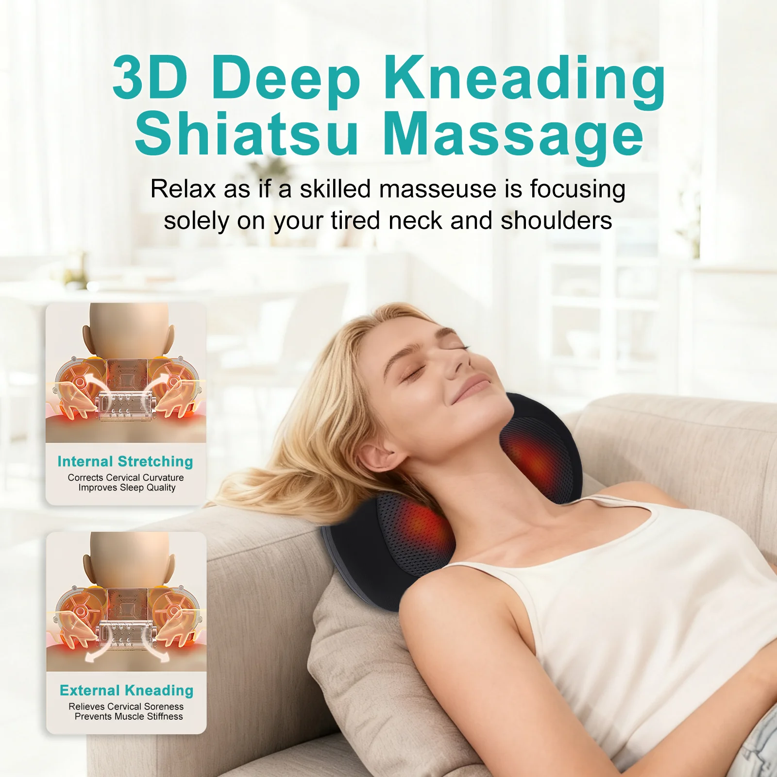 LEERCON 3D Shiatsu Neck Back Massager Pillow with Heat Portable Full Body Electric Massage for Fatigue Relief Gift for Men Women
LEERCON 3D Shiatsu Neck Back Massager Pillow with Heat Portable Full Body Electric Massage for Fatigue Relief Gift for Men Women