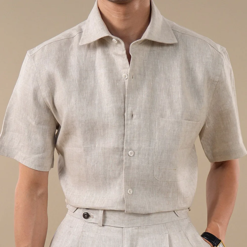 Pure Linen Shirt Set For Men Naples Style Casual Shorts + Shirt 2-piece Set Club Shirt Camisa Social Masculina Summer Shirt Men
Pure Linen Shirt Set For Men Naples Style Casual Shorts + Shirt 2-piece Set Club Shirt Camisa Social Masculina Summer Shirt Men