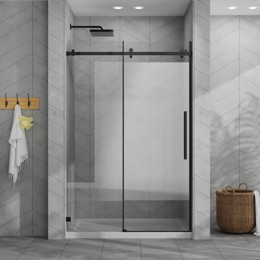 Goodyo 48"x72" Frameless Sliding Shower Door +48"x32" White Acrylic Base,1/4" Tempered Glass, Matte Black SS
Goodyo 48"x72" Frameless Sliding Shower Door +48"x32" White Acrylic Base,1/4" Tempered Glass, Matte Black SS