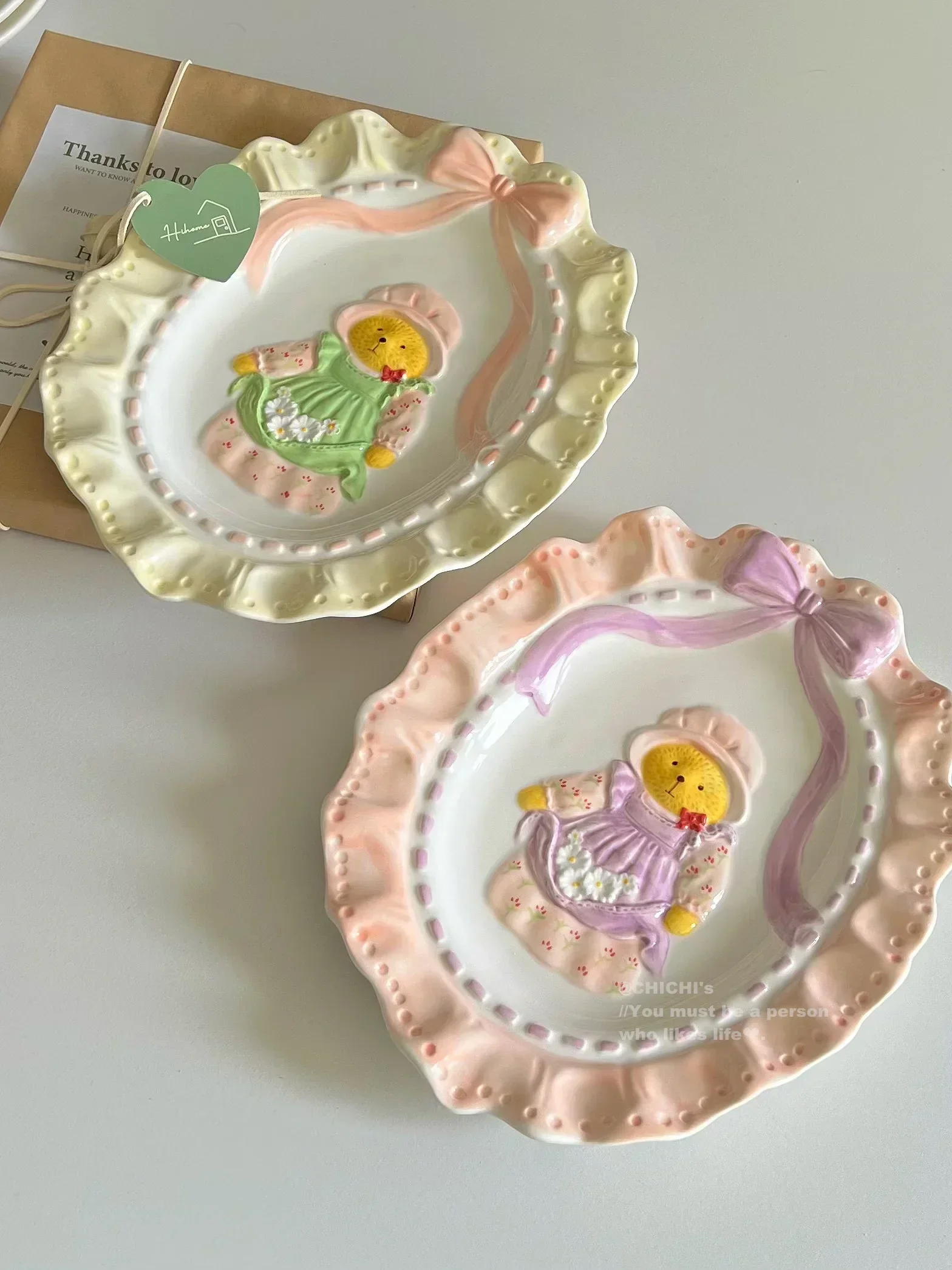 Tableware Collector Girly Heart Gift Cute Hand-Made Healing Series Bear Lace Ceramic Dinner Plate Dopamine TablewareDessertPlate
Tableware Collector Girly Heart Gift Cute Hand-Made Healing Series Bear Lace Ceramic Dinner Plate Dopamine TablewareDessertPlate