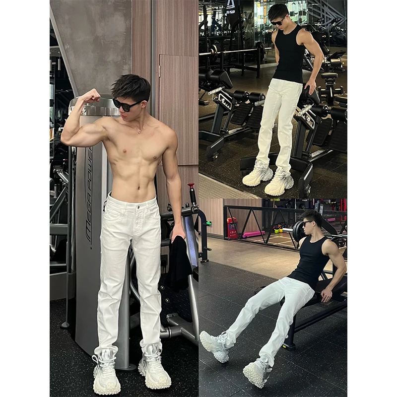Fitn Training Soft Wide Leg Jeans Men's Slim Straight American High Street Trendy Brand Long Pants Youth Sle
Fitn Training Soft Wide Leg Jeans Men's Slim Straight American High Street Trendy Brand Long Pants Youth Sle