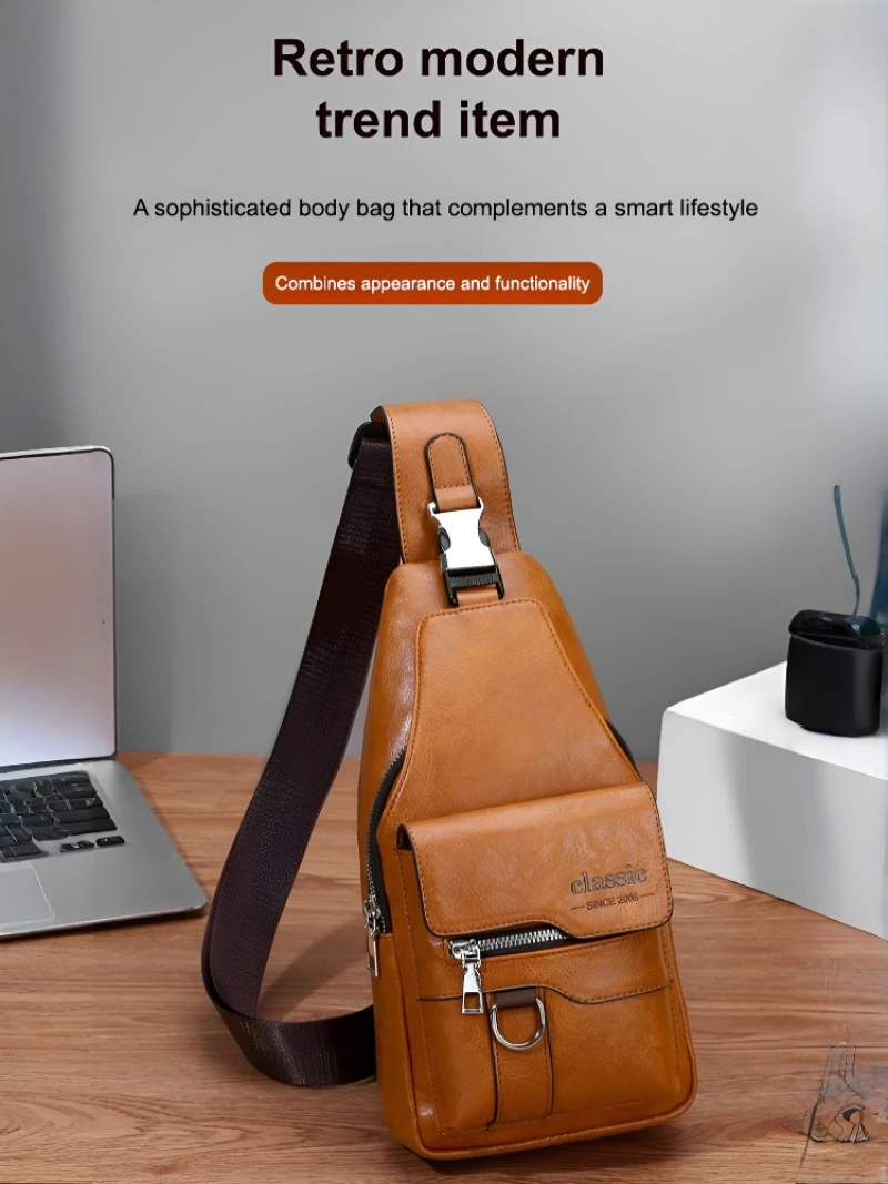 Men's Waterproof Leather Waist Bag Fashion Large Capacity Chest Crossbody Bag for Travel Outdoor Sports Multi-purpose Daily Use
Men's Waterproof Leather Waist Bag Fashion Large Capacity Chest Crossbody Bag for Travel Outdoor Sports Multi-purpose Daily Use