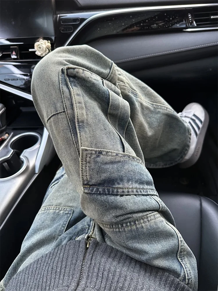 Retro American High Street Washed Denim Workwear Jeans Loose Straight Leg Wide Leg Casual Long Trousers for Men And Women
Retro American High Street Washed Denim Workwear Jeans Loose Straight Leg Wide Leg Casual Long Trousers for Men And Women