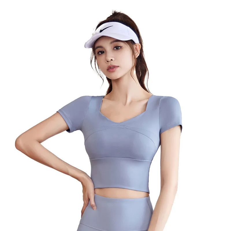PIANNIAO Sports tight fitting clothing Women's Gym Top yoga T-shirt Fashionable short elastic gymnastics dance clothing Top
PIANNIAO Sports tight fitting clothing Women's Gym Top yoga T-shirt Fashionable short elastic gymnastics dance clothing Top