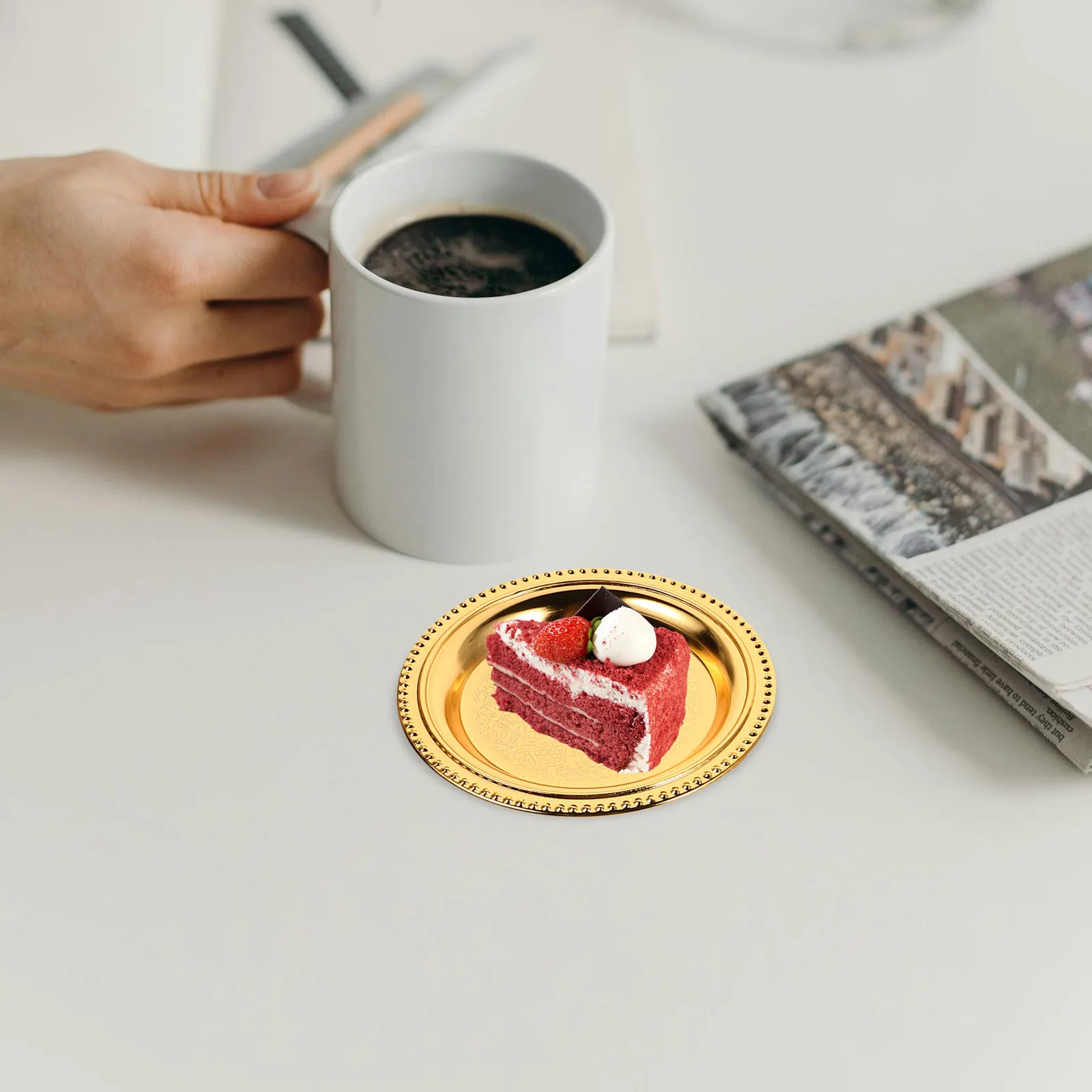 4Pcs Cake Plate Snack Tray Round Stainless Steel Serving Plate Elegant European Jewelry Holder Coffee Tea Dessert Breakfast Tray
4Pcs Cake Plate Snack Tray Round Stainless Steel Serving Plate Elegant European Jewelry Holder Coffee Tea Dessert Breakfast Tray