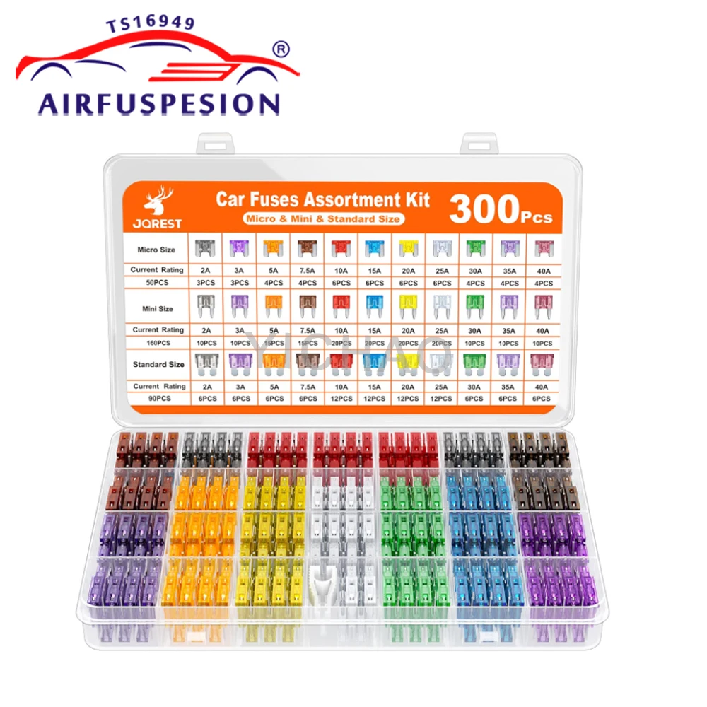300Pcs Car Fuse Assortment Kit 160 Mini Blade Fuses Automotive+90 Standard Auto Fuses+50 Micro+Puller For RV Camper Boat Truck
300Pcs Car Fuse Assortment Kit 160 Mini Blade Fuses Automotive+90 Standard Auto Fuses+50 Micro+Puller For RV Camper Boat Truck