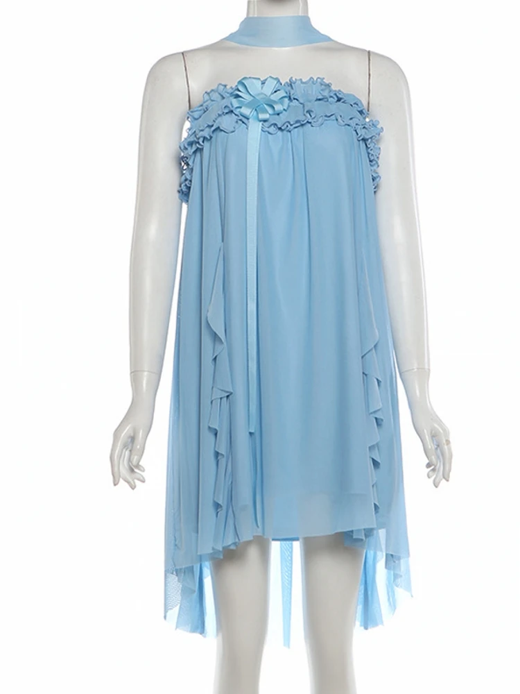 Women Chiffon Strapless Bohemian Beach Style Mini Dress Cover-up 2026 Summer Trend Backless Waistband Hem Vacation Party Dresses
Women Chiffon Strapless Bohemian Beach Style Mini Dress Cover-up 2026 Summer Trend Backless Waistband Hem Vacation Party Dresses