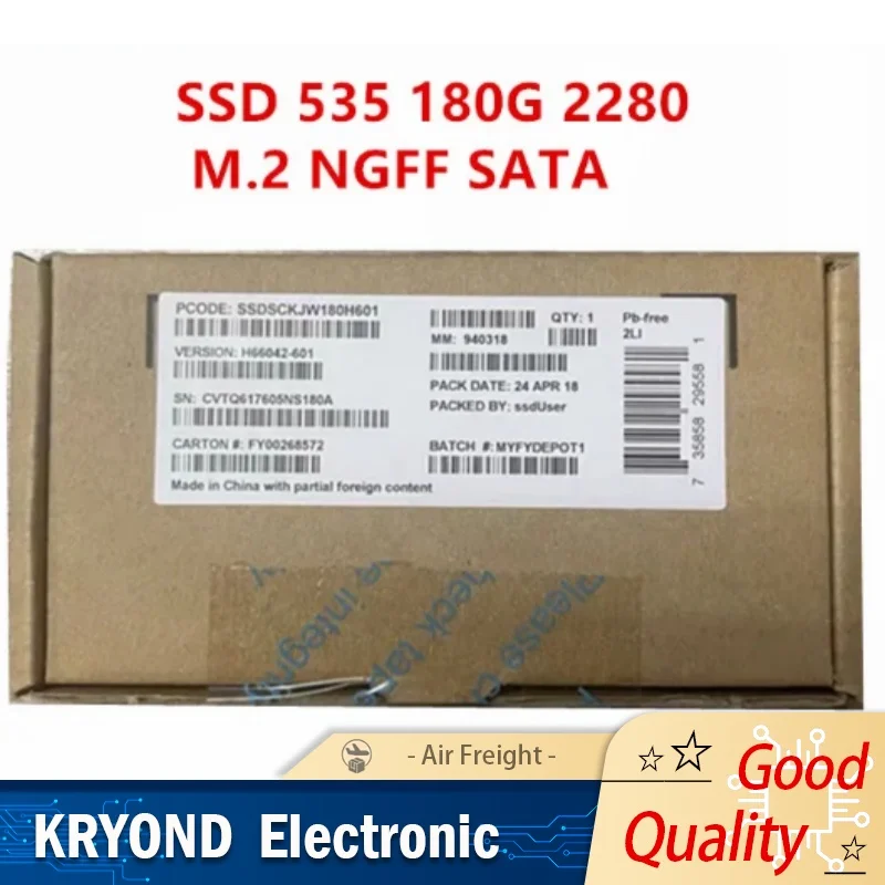 M.2 NGFF SATA SSD Intel 535 180 GB 2280 Solid-State Drive
M.2 NGFF SATA SSD Intel 535 180 GB 2280 Solid-State Drive
